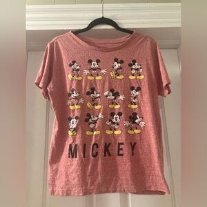 Disney Mickey Mouse Women's Juniors Short Sleeve Shirt Size Large 11-13
